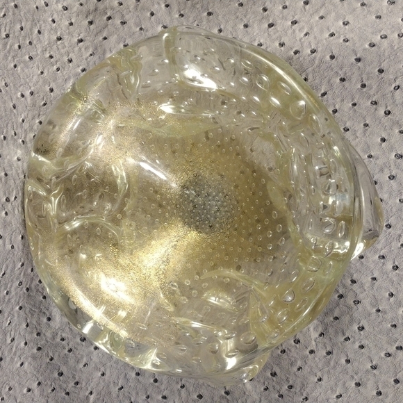 mid-century Murano glass bowl with gold fleck inclusions attributed to Seguso - Picture 3 of 11